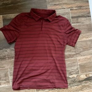 lululemon athletica Maroon Striped Men's Shirt